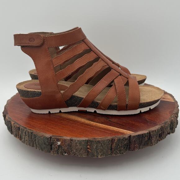 New Josef Seibel Hailey Gladiator Sandals EU 38 Camel Tan Leather Boho US 7-7.5 - Picture 4 of 10
